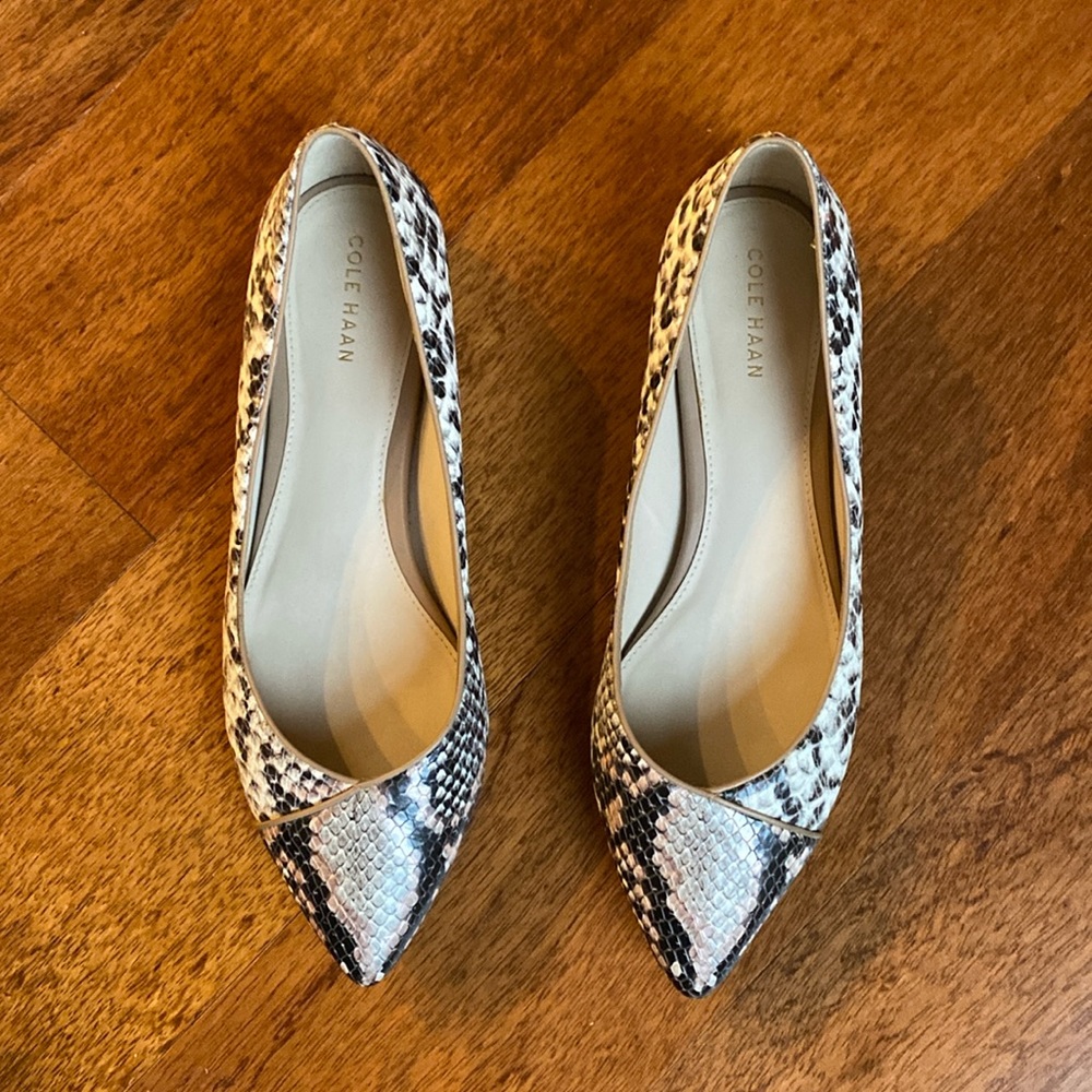Cole Haan Brylee Skimmer Leather Flat in Snakeskin (size 8B)